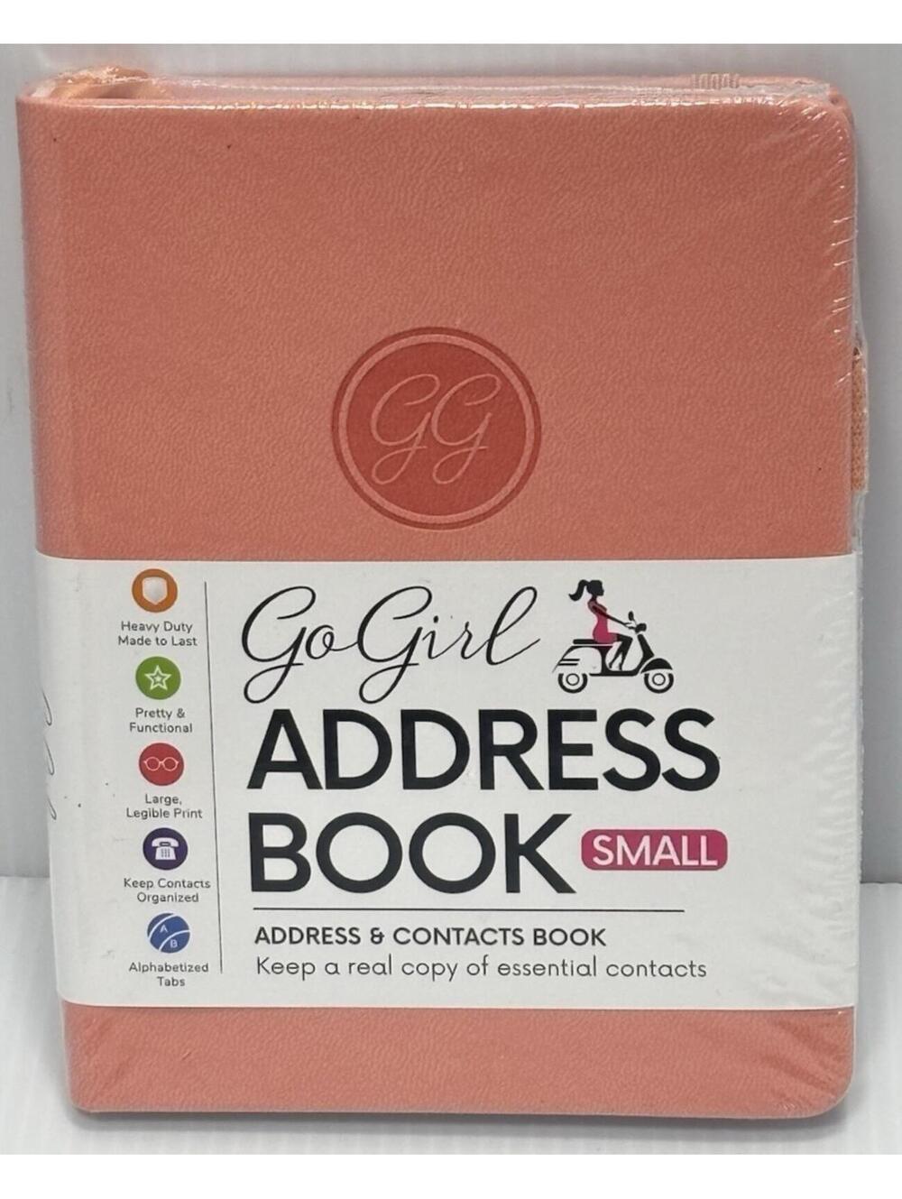 GoGirl Address Book Small - Orange PU Eco-Leather Contact Planner - New & Sealed